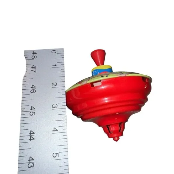 Vintage SPINNING TOP Tin Toy ~ Farm House Tractor Animals Toysmith Cow Sheep Cat - Picture 6 of 6